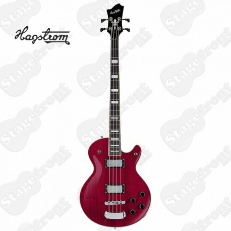 HAGSTROM SWEBWCT SWEDE ELECTRIC BASS GUITAR IN WILD CHERRY TRANSPARENT GLOSS w/CASE