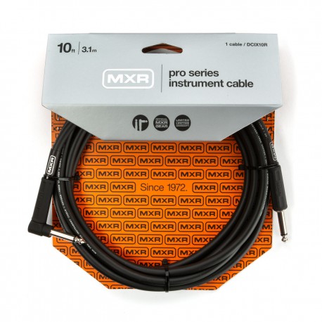 MXR PRO SERIES DCIX10R 10 FOOT INSTRUMENT CABLE STRAIGHT-RIGHT ANGLE JACK GUITAR LEAD