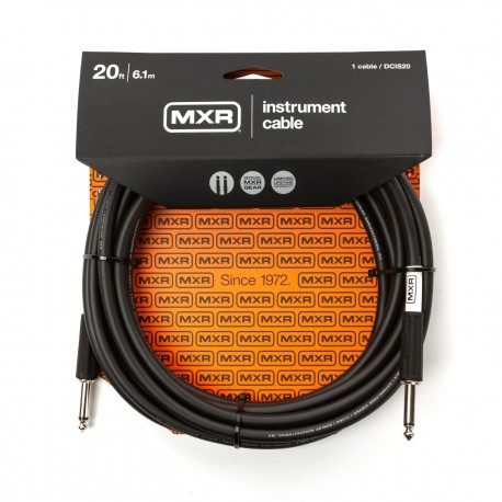 MXR DCIS20 20 FOOT NOISELESS INSTRUMENT CABLE STRAIGHT-STRAIGHT JACK GUITAR LEAD