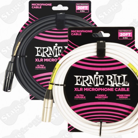 ERNIE BALL CLASSIC 20FT XLR MICROPHONE CABLE M/F - SELECT YOUR COLOUR