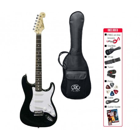 SX ELECTRIC GUITAR AND ACCESSORY PACKAGE WITH GIG BAG
