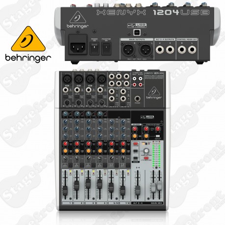 BEHRINGER XENYX 1204USB 12 INPUT MIXER WITH XENYX MIC PREAMPS and BRITISH EQ