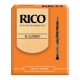 RICO B FLAT CLARINET REEDS 10 PACK - SELECT SIZE