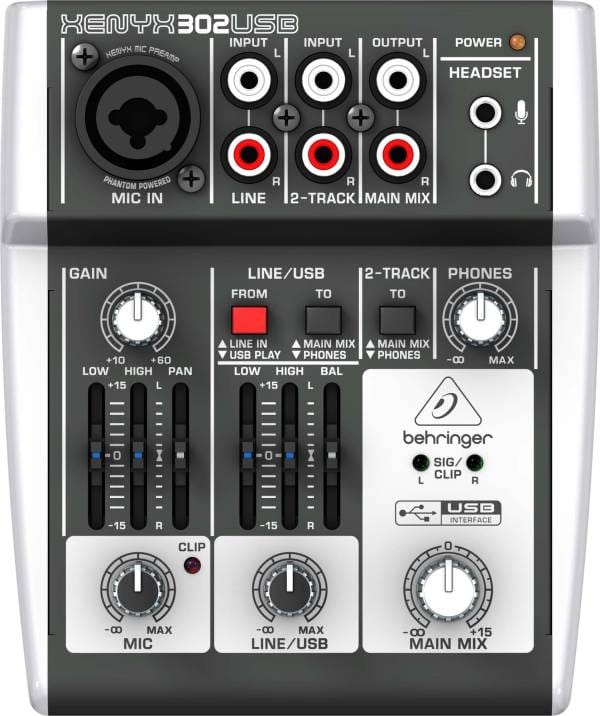 BEHRINGER 302USB XENYX 5 INPUT MIXER AND AUDIO INTERFACE