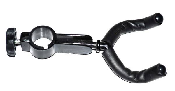 VIOLIN HANGER. ATTACHES TO MUSIC STAND UPRIGHT.