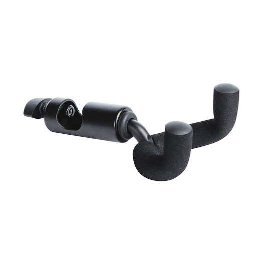 A black On-Stage GS7800 instrument hanger with a U-shaped padded yoke and mounting clamp.