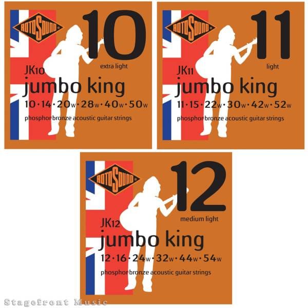 ROTOSOUND JUMBO KING PHOSPHOR BRONZE GUITAR STRINGS SELECT GAUGE