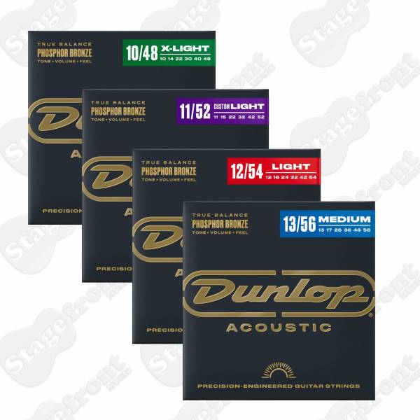 DUNLOP ACOUSTIC GUITAR STRINGS PHOSPHOR BRONZE SELECT GAUGE
