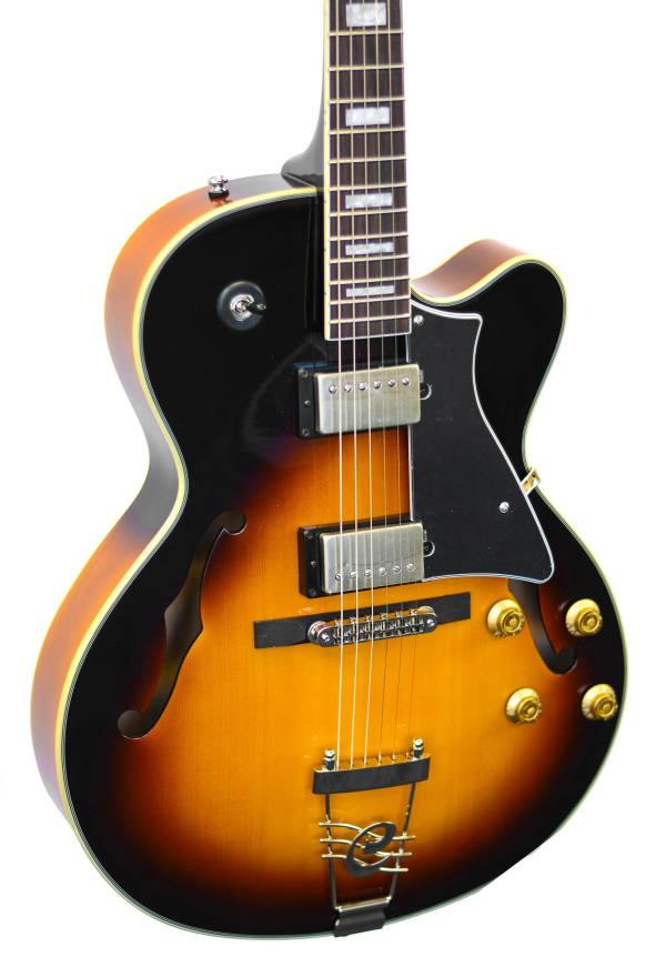 CORT YRK-NAT. YORKTOWN SEMI-ACOUSTIC HOLLOW BODY MAPLE JAZZ GUITAR. FREE GIG BAG