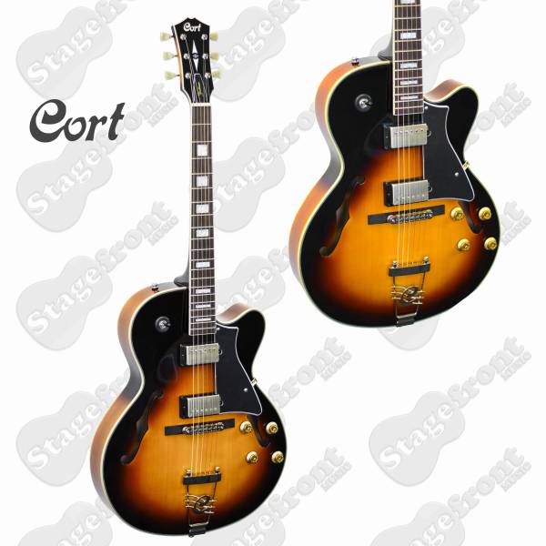 CORT YRK-NAT. YORKTOWN SEMI-ACOUSTIC HOLLOW BODY MAPLE JAZZ GUITAR. FREE GIG BAG