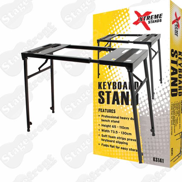 KEYBOARD / PIANO / DJ TURNTABLE & MIXER STAND BLACK HEAVY DUTY KS141