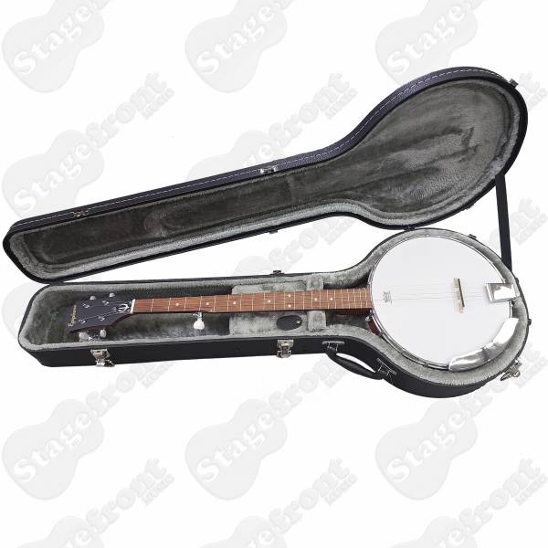 BANJO PLYWOOD RUGGED HARD CASE. SUITS OPEN BACK BANJO. PLUSH LINED HC297