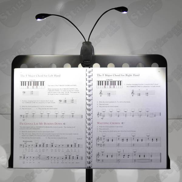 MUSIC STAND LIGHT DUAL LED HOUSING 2 x 185MM FLEXIBLE GOOSENECK ARMS – MSL2