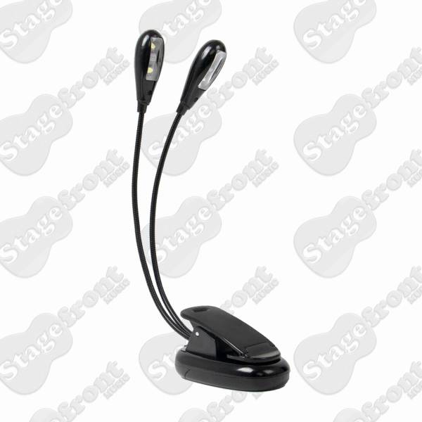 MUSIC STAND LIGHT DUAL LED HOUSING 2 x 185MM FLEXIBLE GOOSENECK ARMS – MSL2