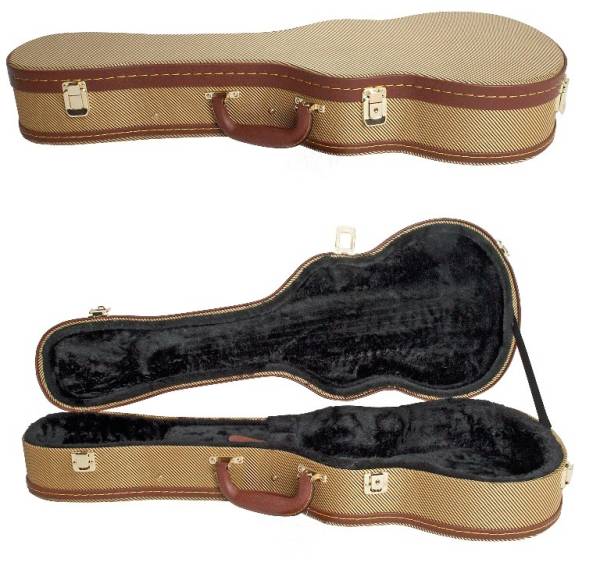 XTREME TENOR UKULELE HARD CASE PLYWOOD VINTAGE STYLE YELLOW TWEED CLOTH HC462