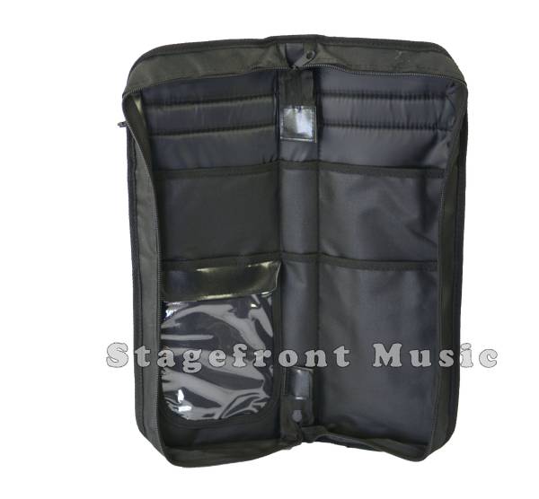 XTREME DRUM STICK BAG. BLACK NYLON WATERPROOF YARN. HANGING CLIPS - CTB15
