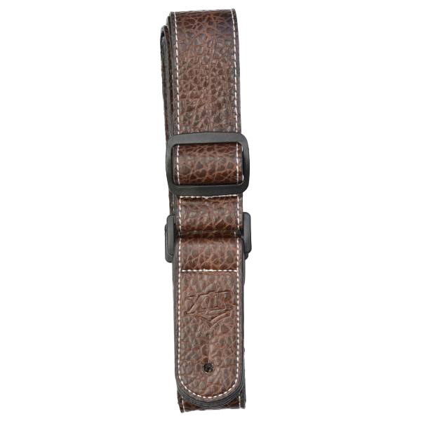 Brown textured faux-leather strap with white border stitching, an embossed XTR logo, and black plastic adjustment buckles.