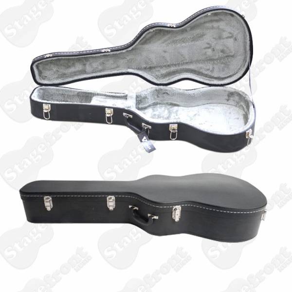 V-CASE HC1060 ACOUSTIC AUDITORIUM GUITAR HARDCASE GREY PLUSH LINED INTERIOR
