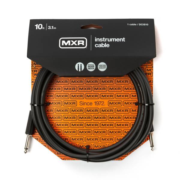 MXR DCIS10 10 FOOT NOISELESS INSTRUMENT CABLE STRAIGHT-STRAIGHT JACK GUITAR LEAD