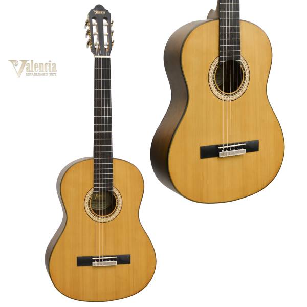VALENCIA VC404 FULL SIZE CLASSICAL GUITAR. SITKA SPRUCE TOP. FREE ONLINE LESSONS