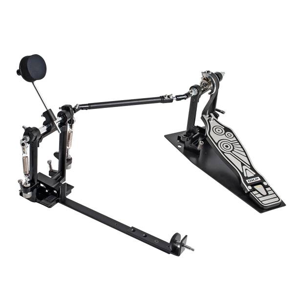 The DXP DXPCP30 PRO series cajon pedal showing the black metal footboard connected by a rigid metal drive shaft to the diecast beater assembly.