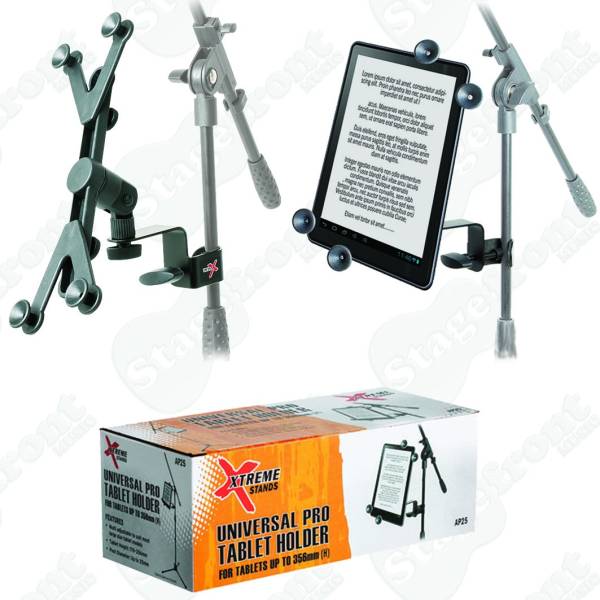 XTREME ADJUSTABLE UNIVERSAL iPAD/TABLET HOLDER FOR MIC & MUSIC STANDS - AP24