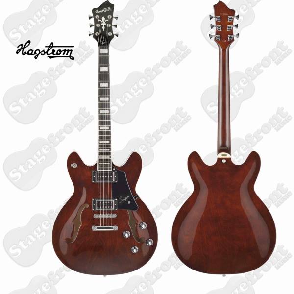 HAGSTROM HSBRJ JUSTIN YORK SIGNATURE SUPER VIKING GUITAR TRANS BROWN W/CASE
