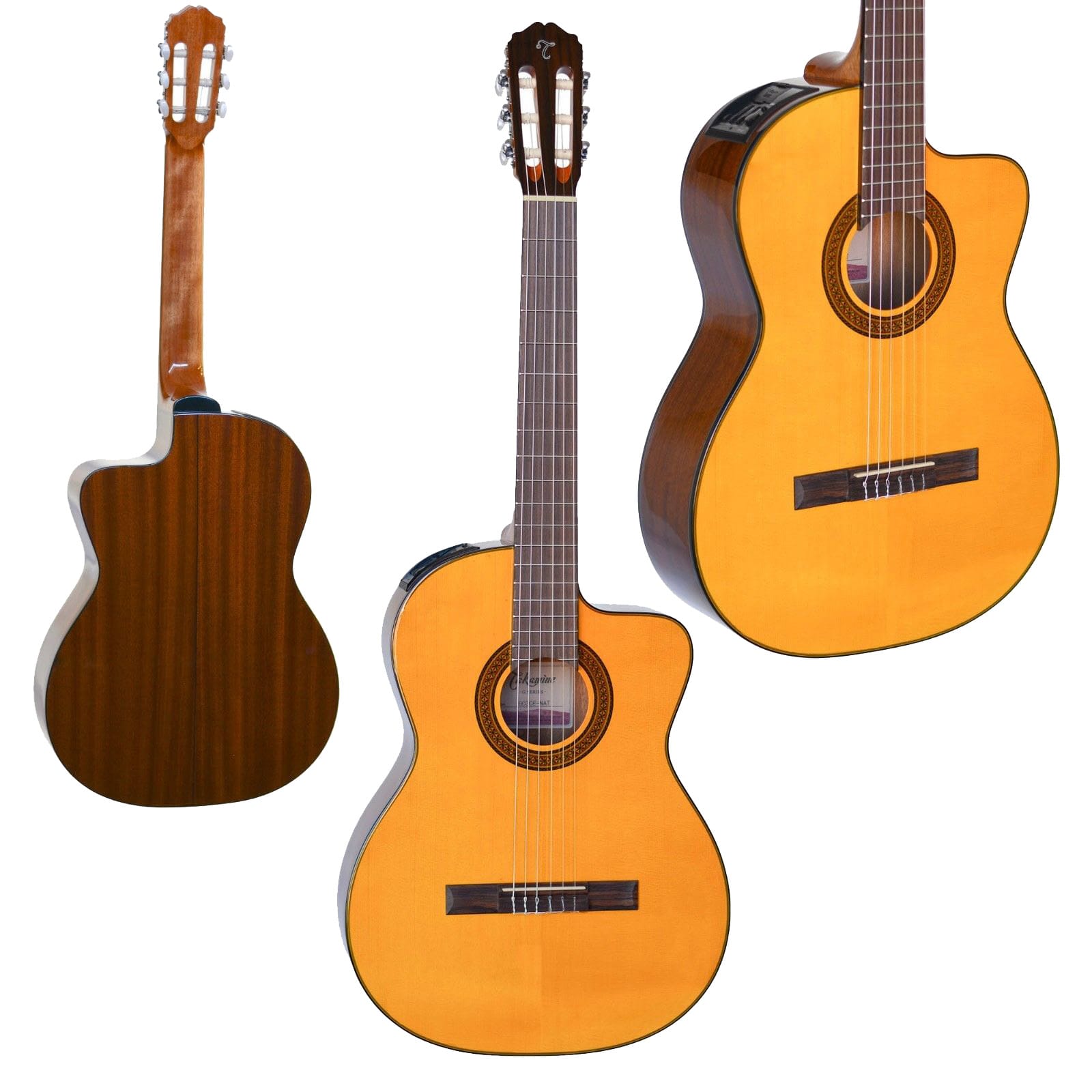 TAKAMINE GC3CENAT ACOUSTIC ELECTRIC CLASSICAL GUITAR SOLID CEDAR GLOSS TOP - Image 3
