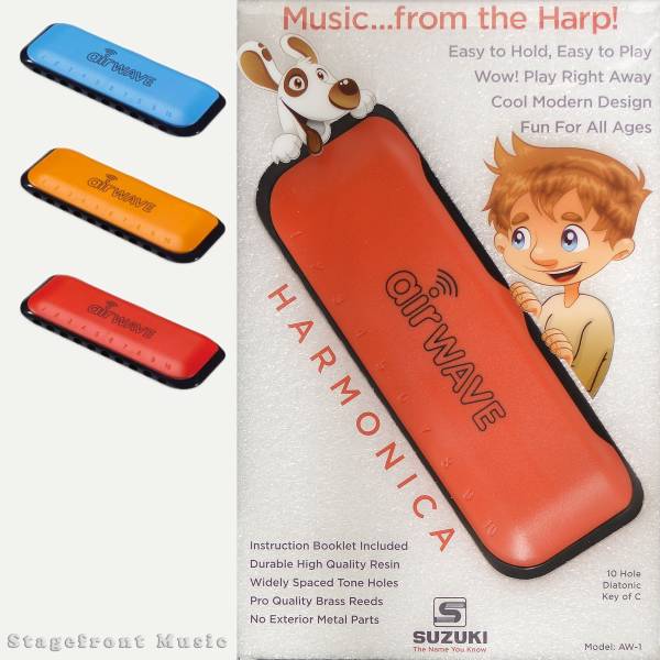 SUZUKI AIRWAVE HARMONICA SUITS KIDS PLAY SIMPLY BY BREATHING IN AND OUT OF IT