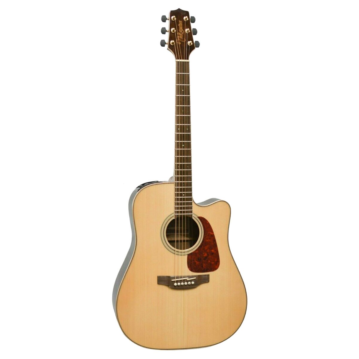 Front view of a Takamine GD93CE G90 Series dreadnought acoustic-electric guitar featuring a high-gloss finish and a cutaway body.