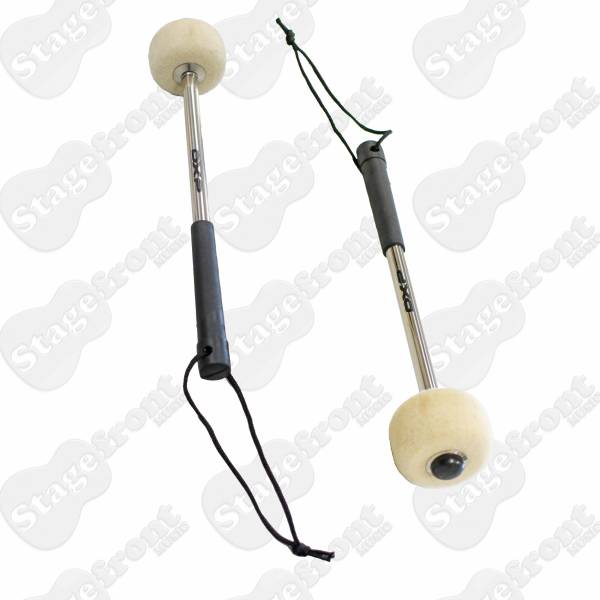 BASS DRUM MALLETS FELT HEADS ALUMINIUM HANDLE 10” LENGTH. 1 PAIR