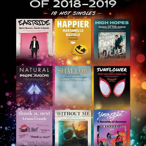 CHART HITS OF 2018 - 2019 PVG PIANO VOCAL GUITAR ALL THE POPULAR HIT SONGS