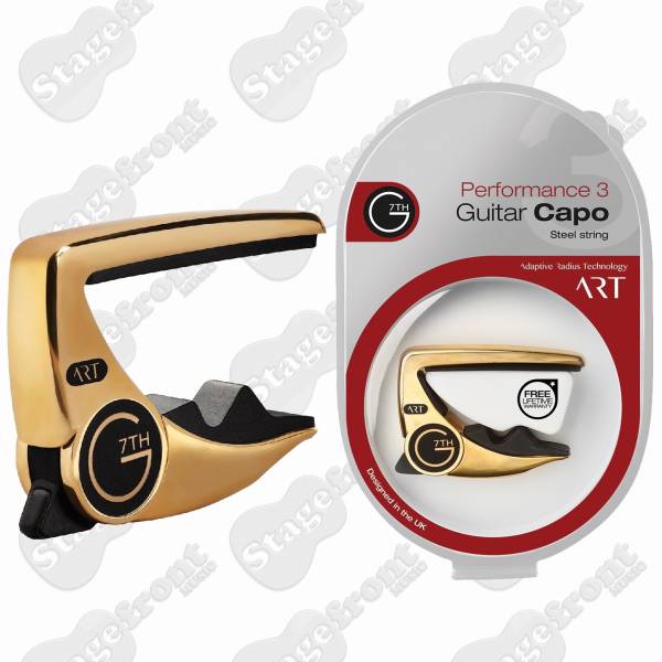 G7th PERFORMANCE 3 18kt GOLD PLATE G7 CAPO FOR STEEL STRING GUITARS *NEW MODEL*