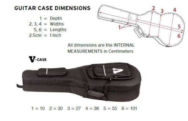 ACOUSTIC GUITAR V-CASE MOULDED POLYFOAM LIGHTWEIGHT DELUXE SHAPED CASE - 1094N