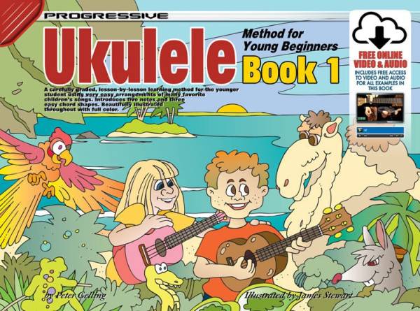 PROGRESSIVE UKULELE METHOD FOR YOUNG BEGINNERS - BOOK 1 CD+DVD (CHILDREN’S BOOK)