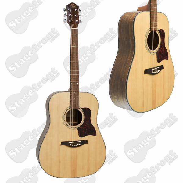 GILMAN DREADNOUGHT ACOUSTIC SPRUCE TOP GUITAR BLACK WALNUT BACK & SIDES GD10