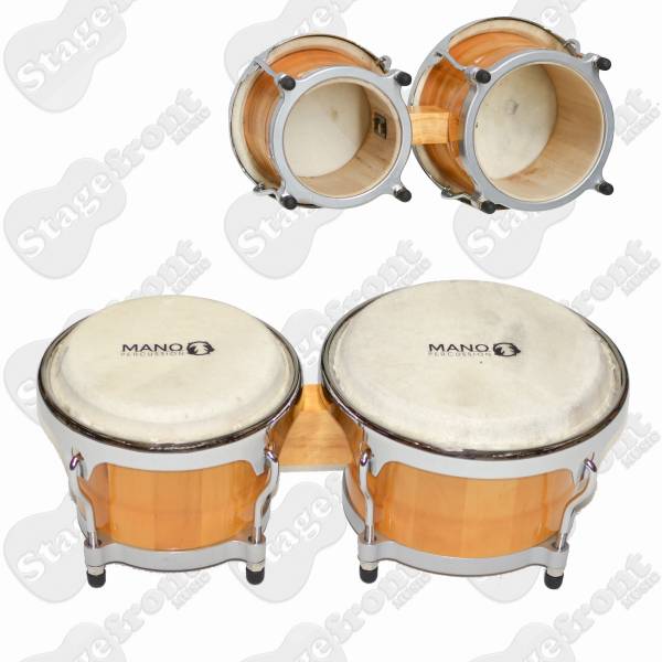 MANO PERCUSSION PROFESSIONAL CUBAN STYLE BONGOS 7" & 8½” HARDWOOD SHELL MP1769NA