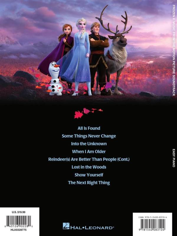 FROZEN II SHEET MUSIC PVG BOOK FOR PIANO VOCAL GUITAR SOUNDTRACK