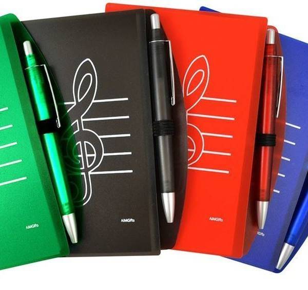 NOTEBOOK MUSIC NOTE DIARY AND PEN - BLACK (KEEP YOUR NOTES ORGANIZED)