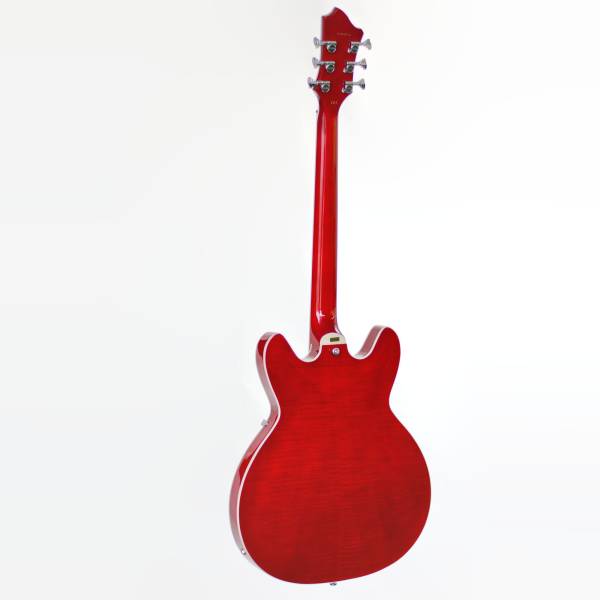 HAGSTROM SUVIKWCT HOLLOW BODY GUITAR IN RED GLOSS WITH CASE