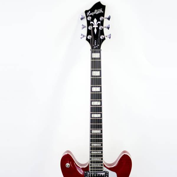HAGSTROM SUVIKWCT HOLLOW BODY GUITAR IN RED GLOSS WITH CASE