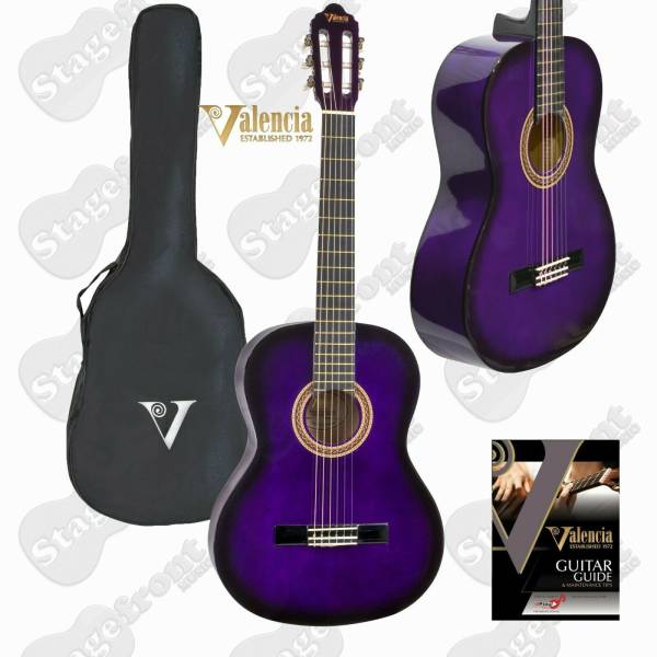 VALENCIA NYLON STRING CLASSICAL GUITAR. PURPLE BURST - SELECT SIZE