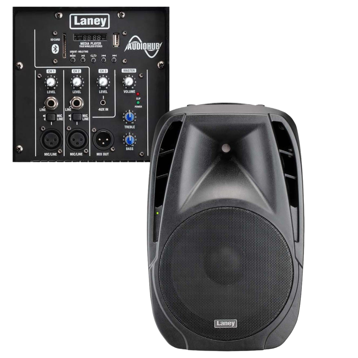 LANEY AUDIOHUB AH115-G2 POWERED 400 WATT 1 X 15” 2-WAY ACTIVE PA SPEAKER SYSTEM