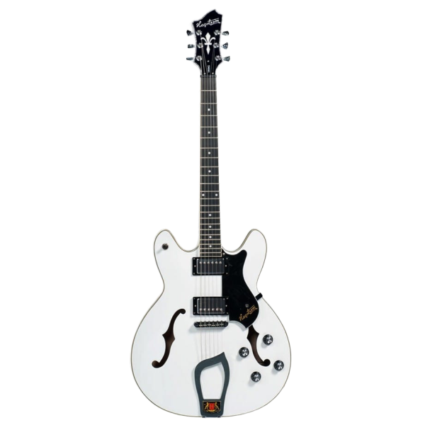 The Hagstrom Viking in White Gloss delivers brilliant acoustic snap, rich harmonic depth, and frictionless playability in a striking semi-hollow design.