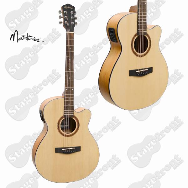 MARTINEZ FOLK SIZE CUTAWAY ACOUSTIC ELECTRIC GUITAR SPRUCE/MINDIWOOD MFC-41-SM