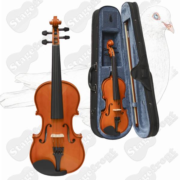 VALENCIA VIOLIN SV110 1/8 SIZE VIOLIN OUTFIT. SOLID CARVED TOP WITH CASE