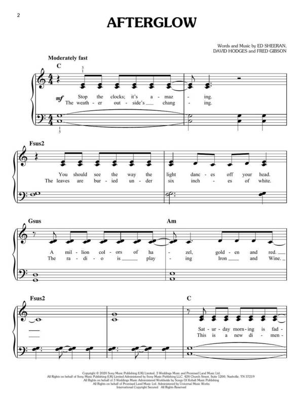 CHART HITS OF 2020-2021 FOR EASY PIANO TOP HITS