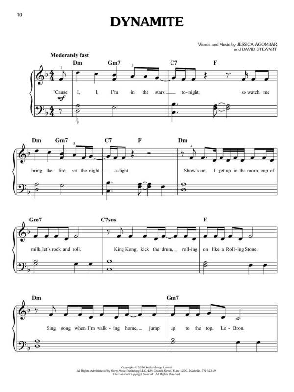 CHART HITS OF 2020-2021 FOR EASY PIANO TOP HITS