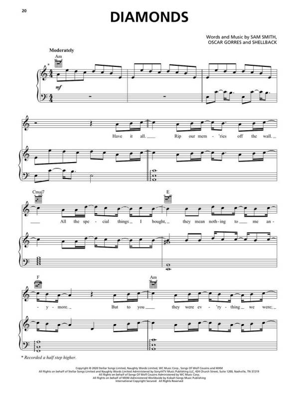 CHART HITS OF 2020-2021 FOR PVG PIANO VOCAL GUITAR TOP HITS