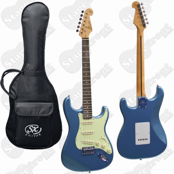 SX VES62LPB VINTAGE STYLE ELECTRIC GUITAR LAKE PLACID BLUE WITH GIG BAG